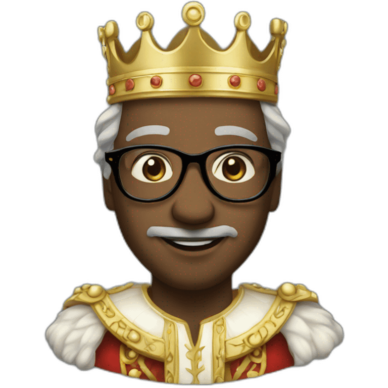 King Lynton with glasses and white skin emoji