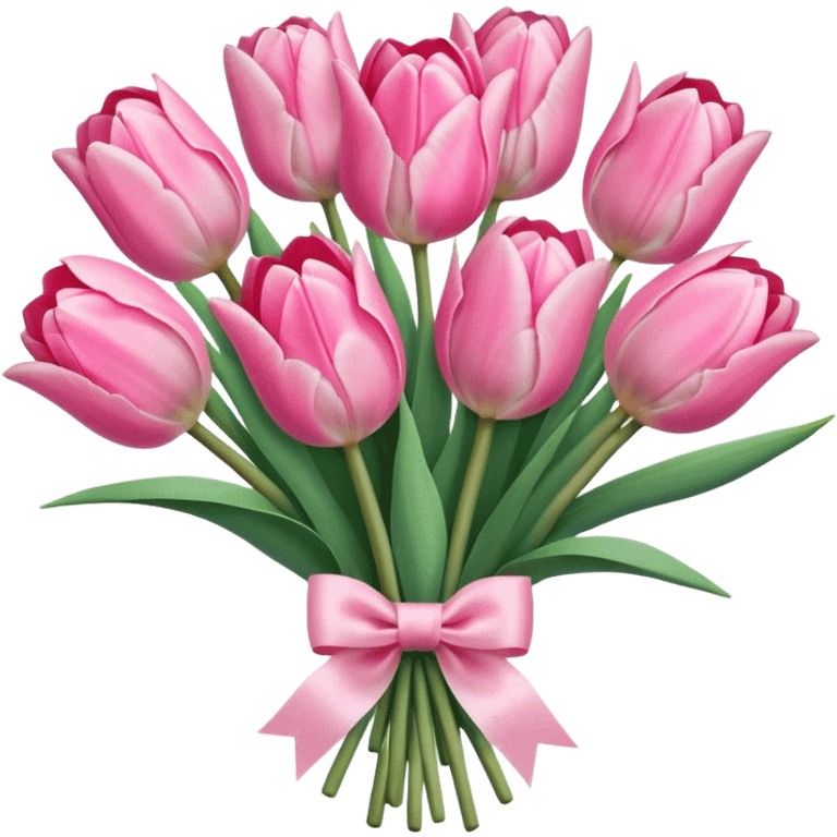 pastel pink tulip bouquet with a high quality bow emoji