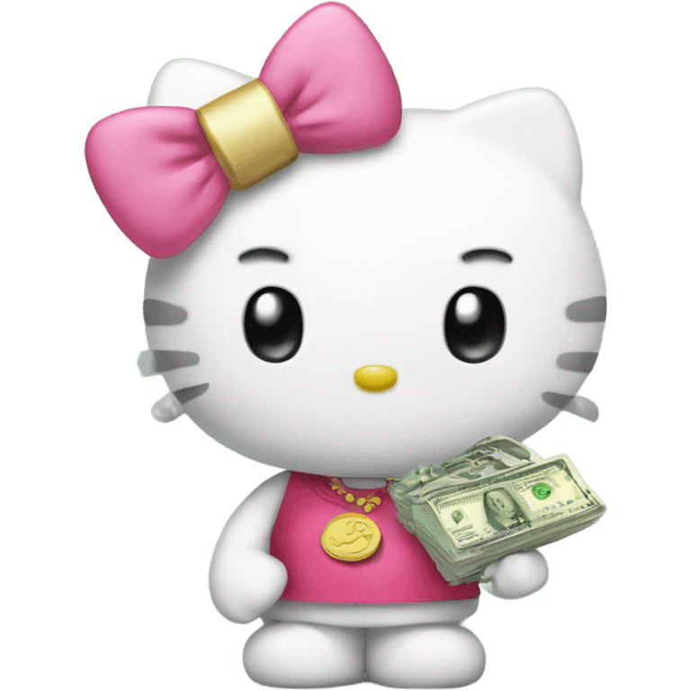 hello kitty with money emoji