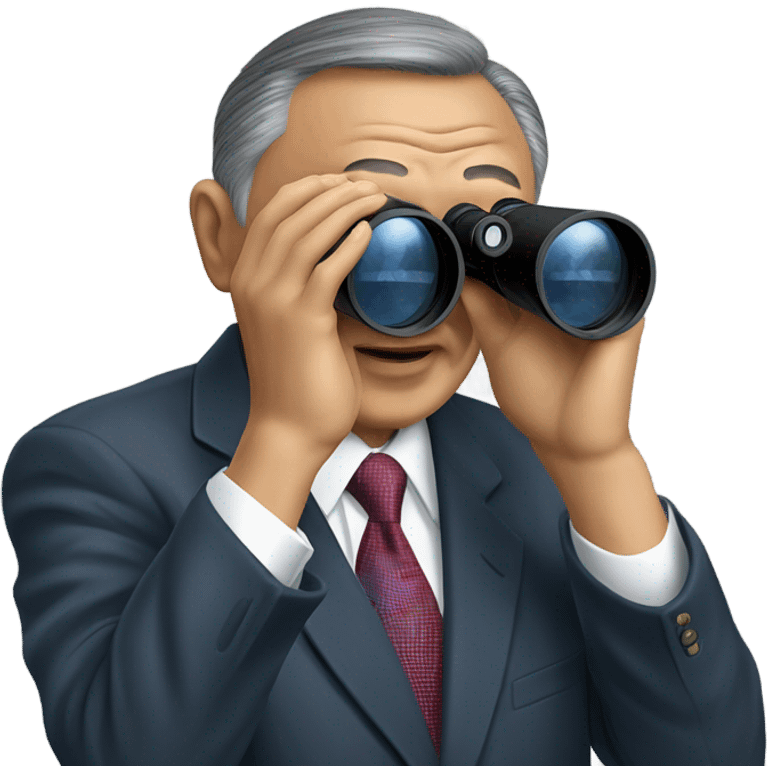 photorealistic Nazarbayev looks through binoculars
 emoji