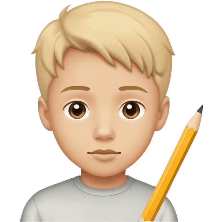 boy drawing with pencil emoji