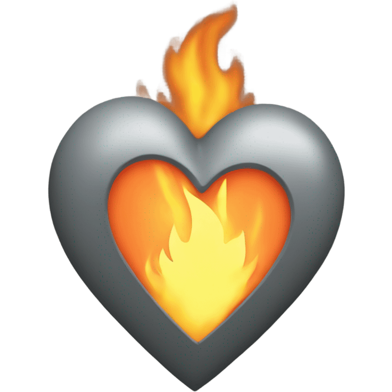 grey heart on fire emoji