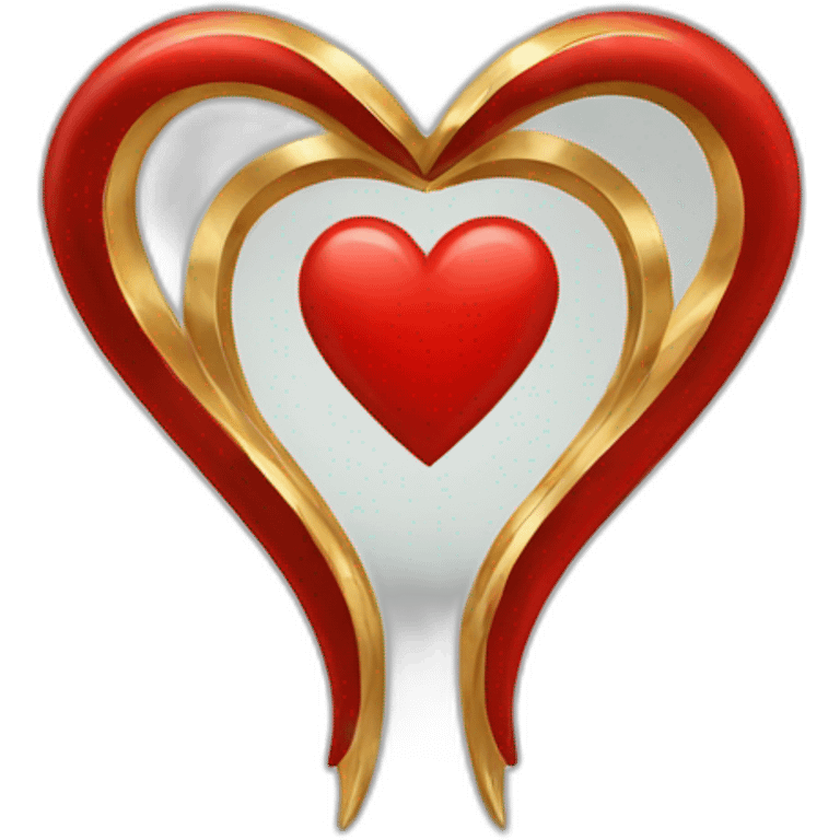 Gold and red heart frame with horns emoji