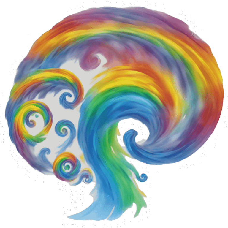 Rainbow tornado, colorful swirls, vortex emoji