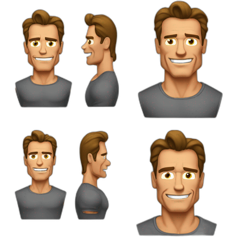 arnold schwarzenegger cartoon wearing henley emoji