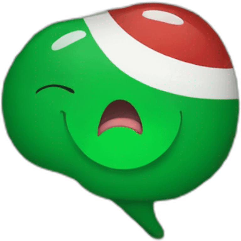 tongue out of mouth in italian flag colours emoji