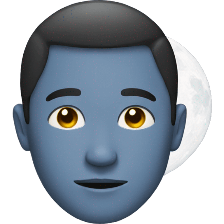 Guy with moon as head emoji