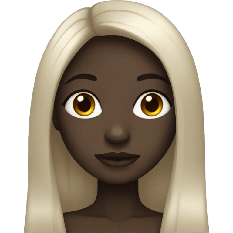 Dark skinned girl with long hair emoji