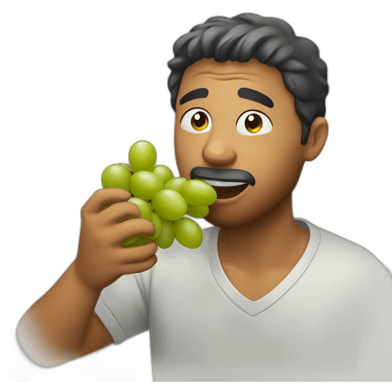 Man eating grapes emoji