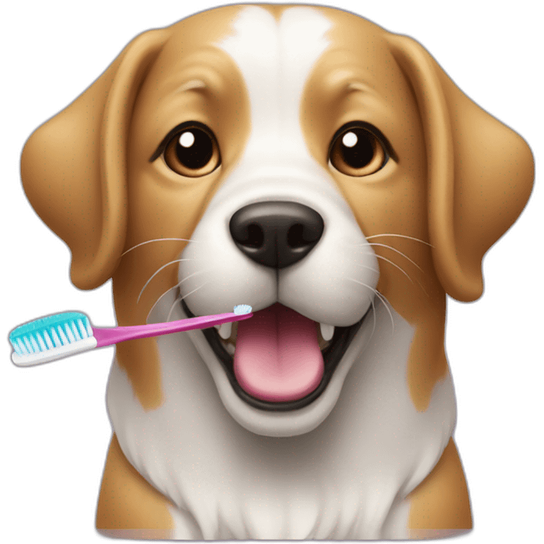 dog + toothbrush emoji