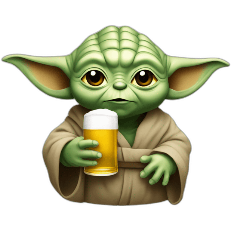 Yoda qui bois une bière emoji