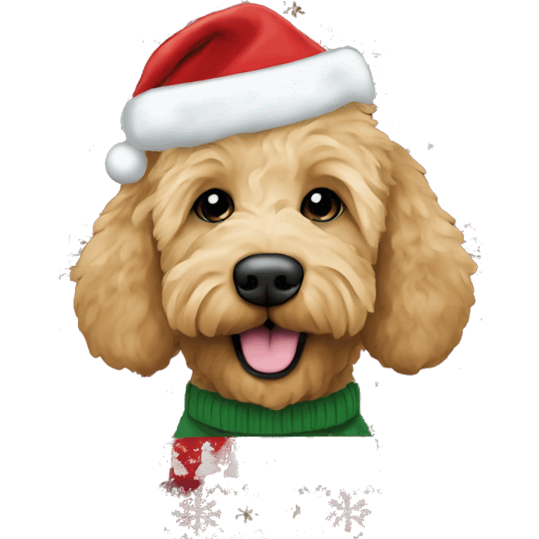 goldendoodle Santa's Helper Christmas sweater emoji