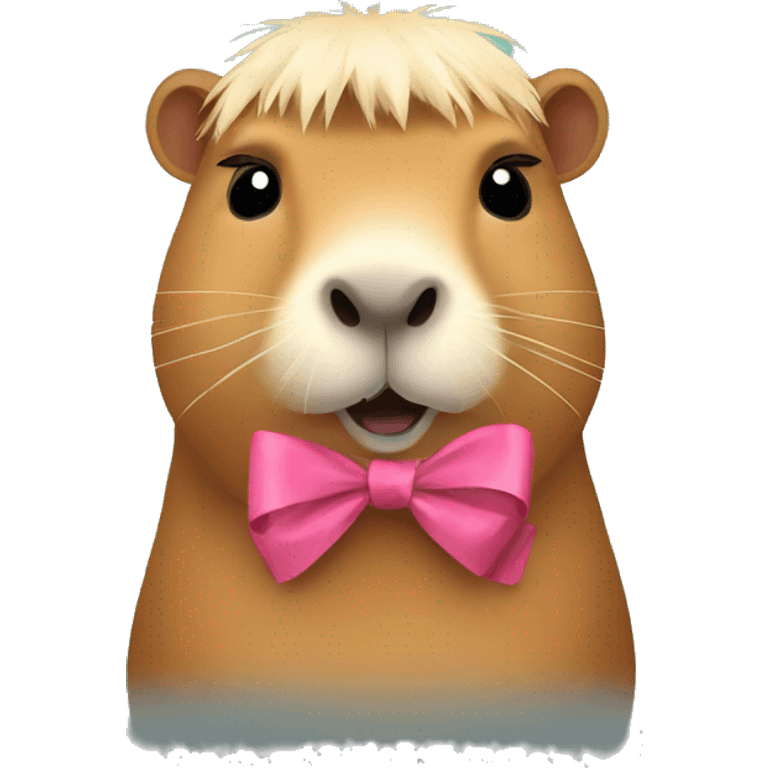 capybara with a cute bow  emoji