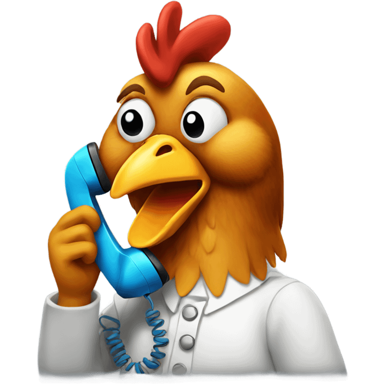 Chicken on the phone emoji