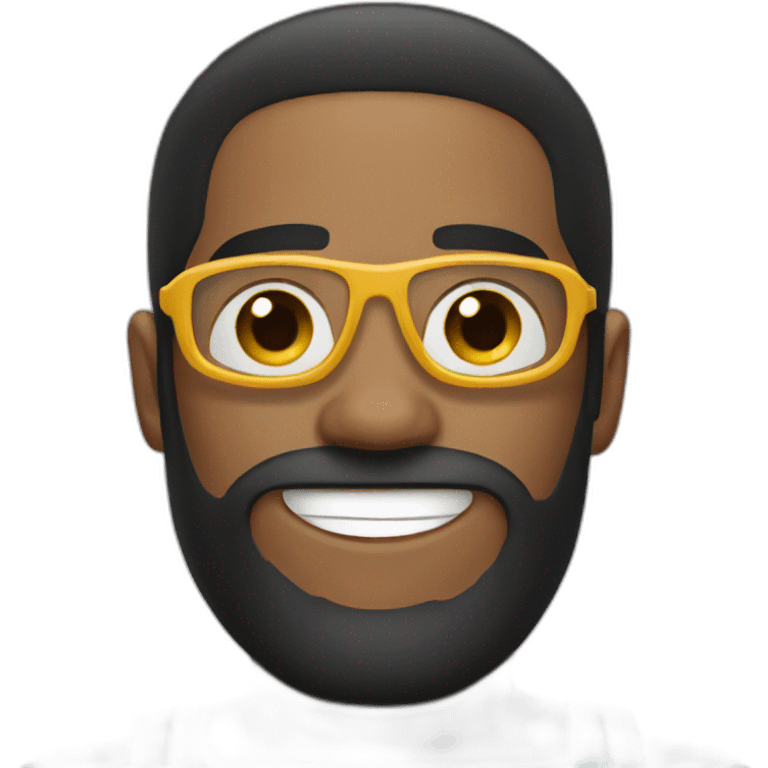 Swimmer googles black hair and beard emoji