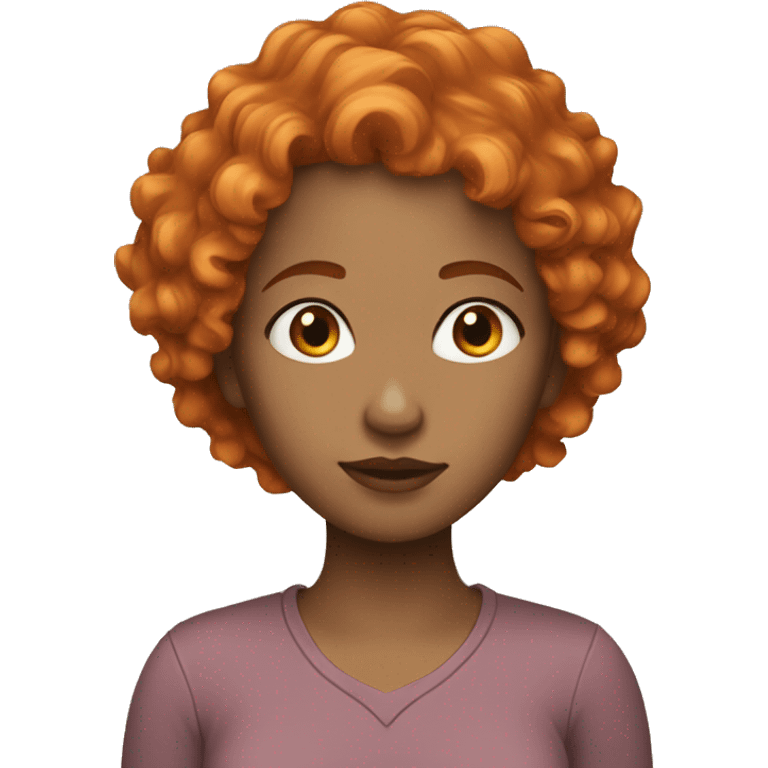 a women with short orange curly hair emoji