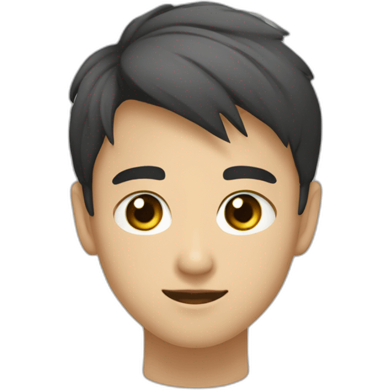 Garçon brun yeux verts asiatique emoji