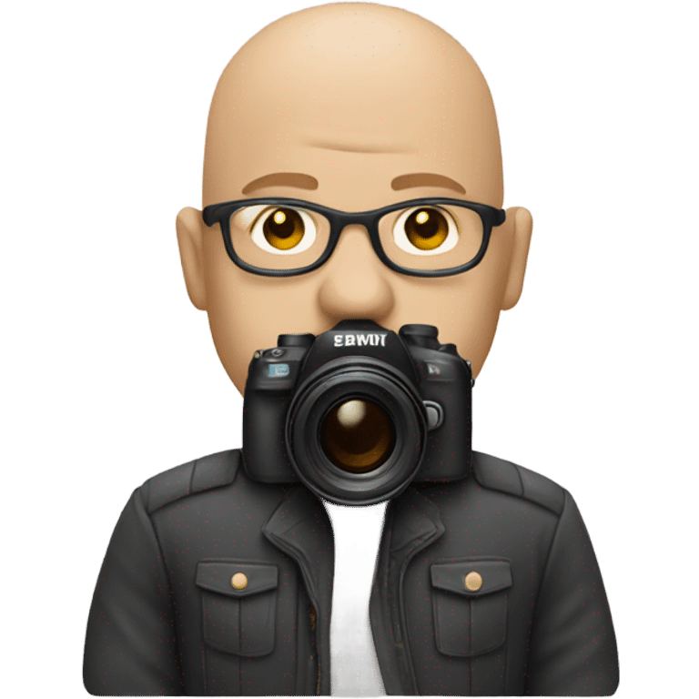 Bald photographer emoji