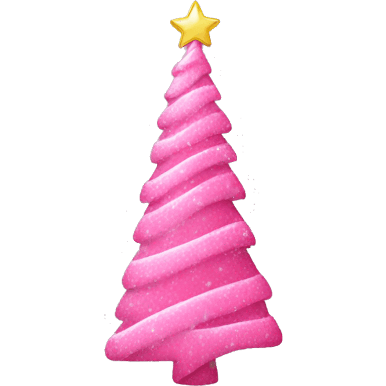 Pink Christmas tree with pink bows decoration  emoji