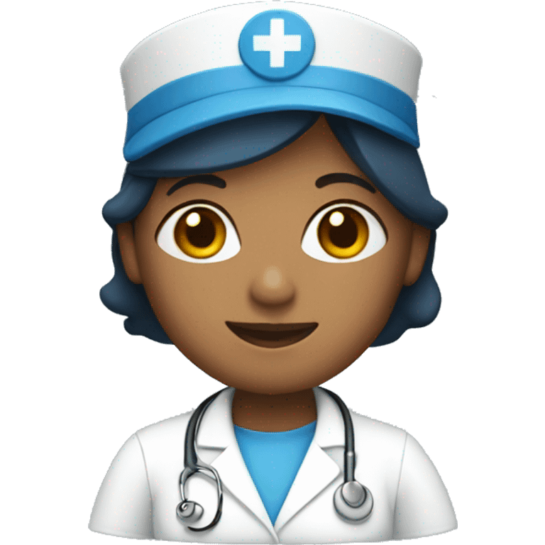 nurse wearing blue with a cap emoji