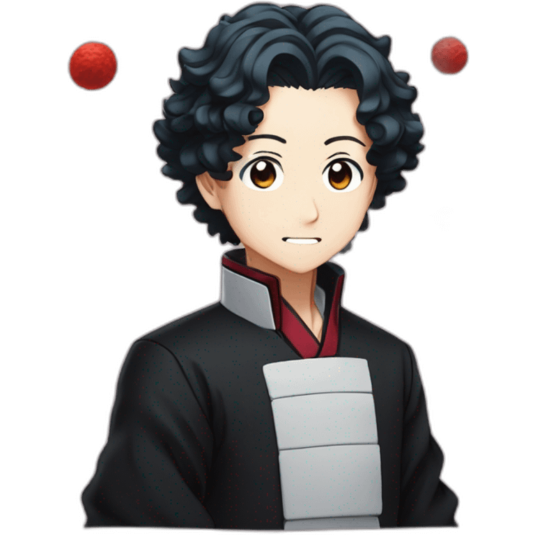 tanjiro kamado from kimetsu no yaiba with red air emoji