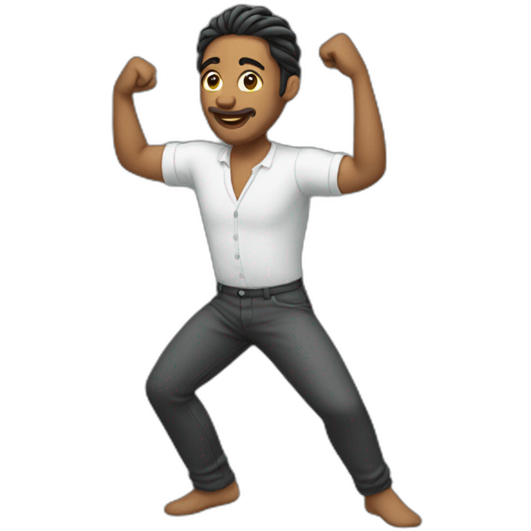 Man with braid dancing emoji