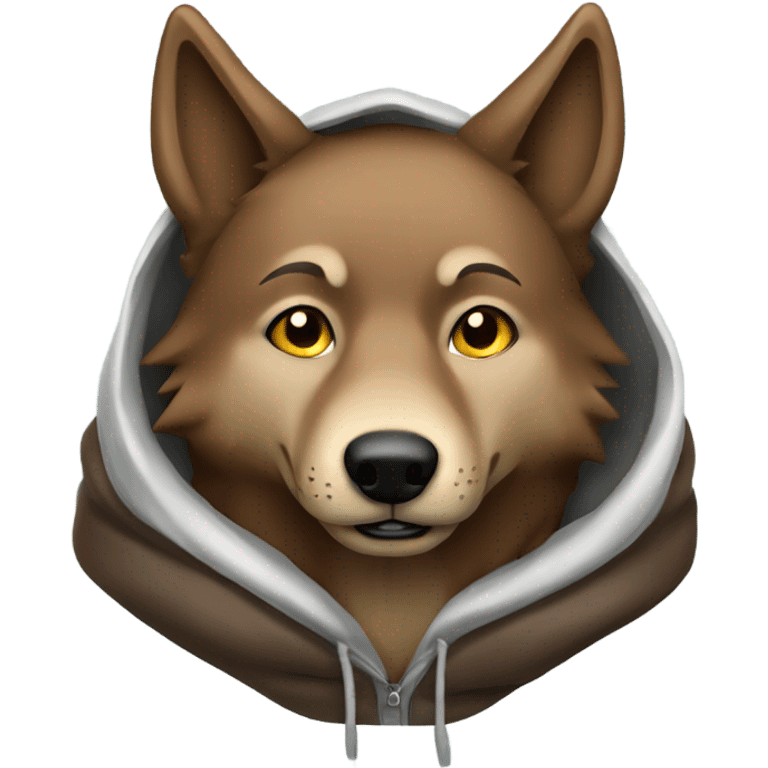 Brown wolf with hood emoji