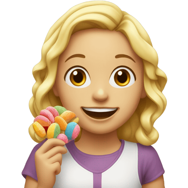 a girl eat sweets emoji