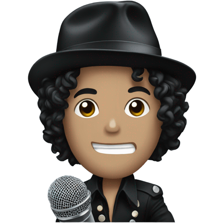 Michael Jackson with a microphone emoji