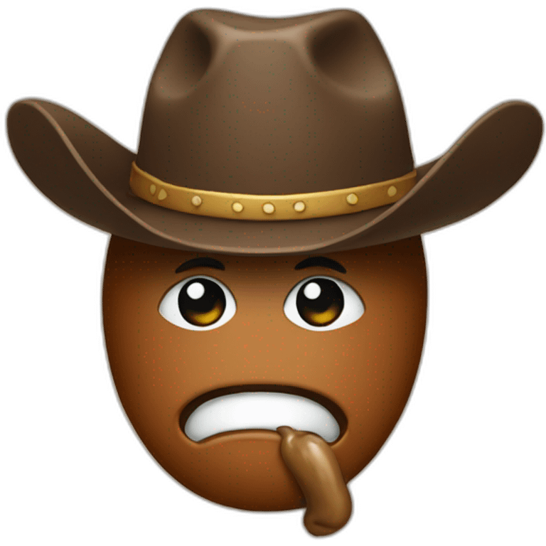 poop wearing cowboy hat emoji