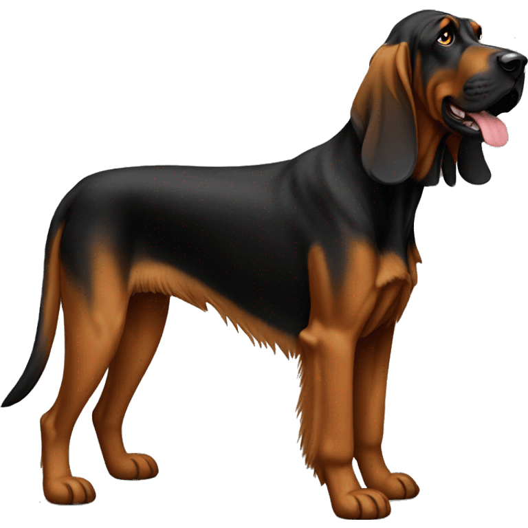 Black bloodhound standing  emoji