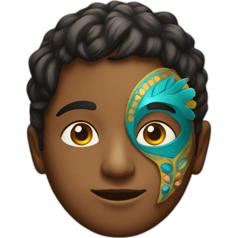 indian boy with carnival mask emoji