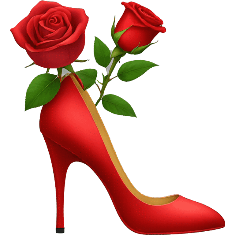 red Rose and high heel emoji