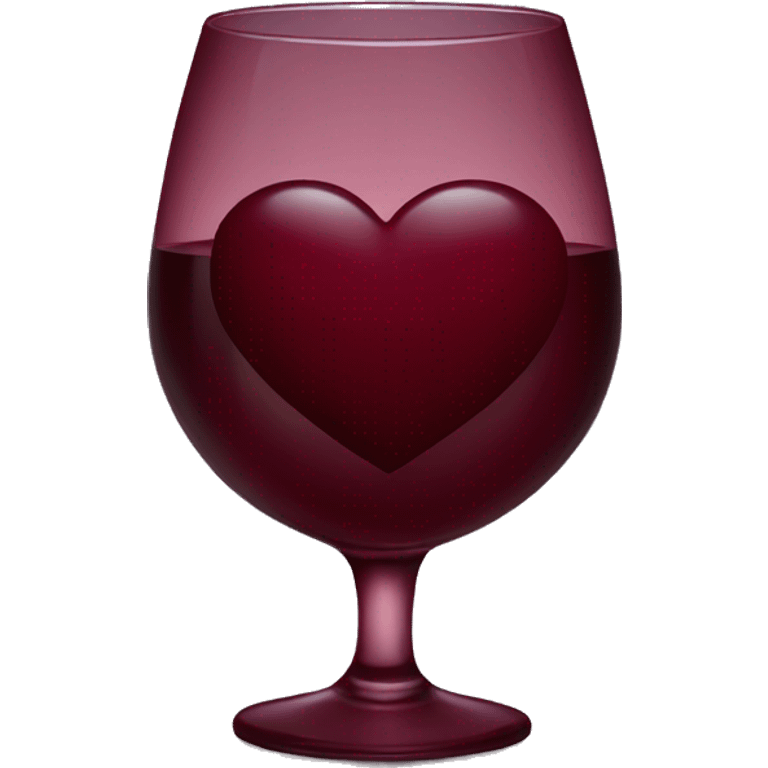 Dark Red wine colour heart  emoji