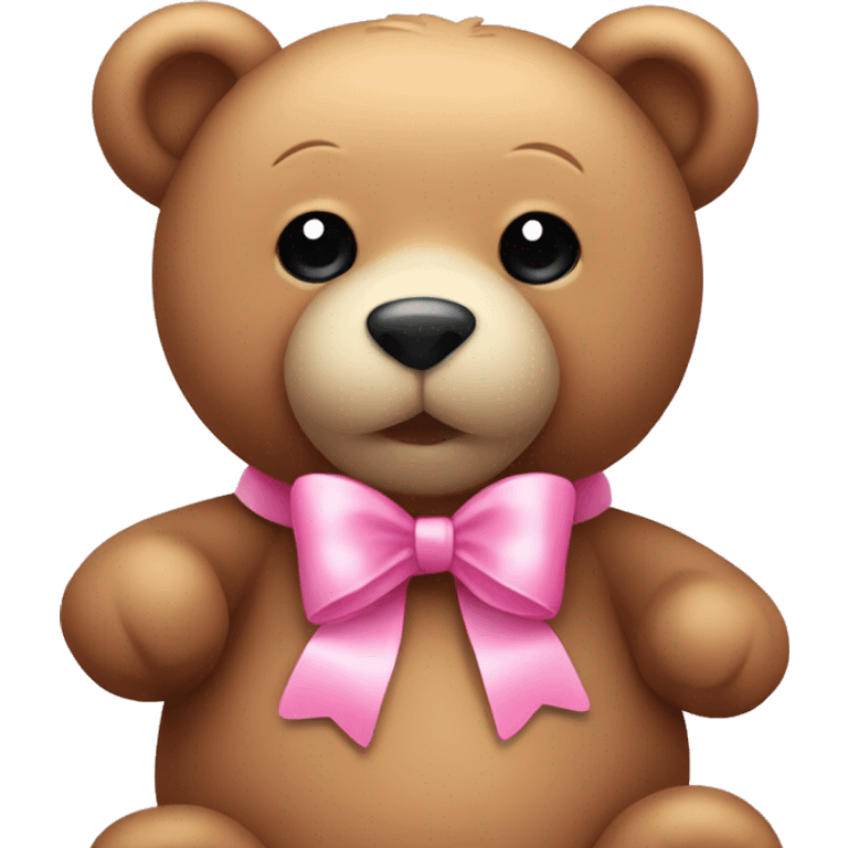 cute teddy bear with pink bow emoji