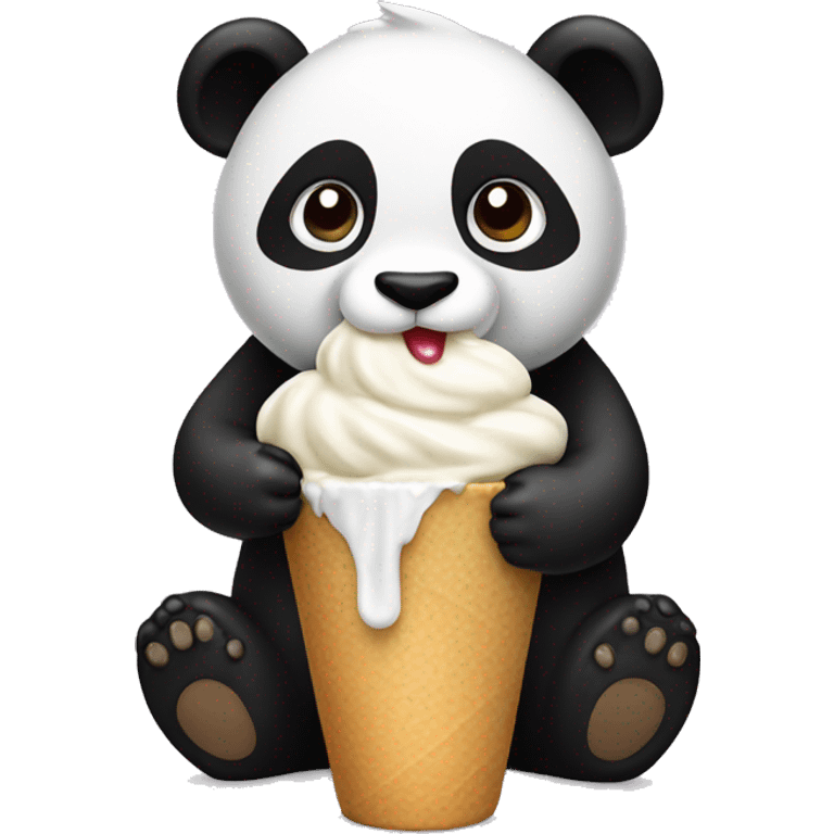 Panda eating ice creamer  emoji