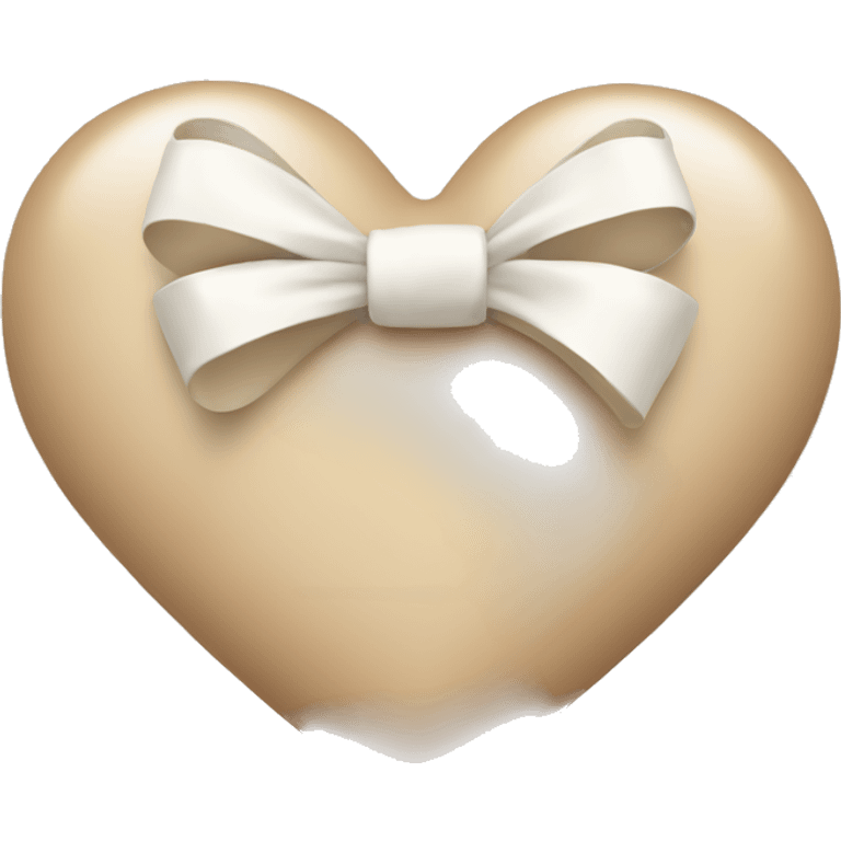 beige heart with white bow emoji