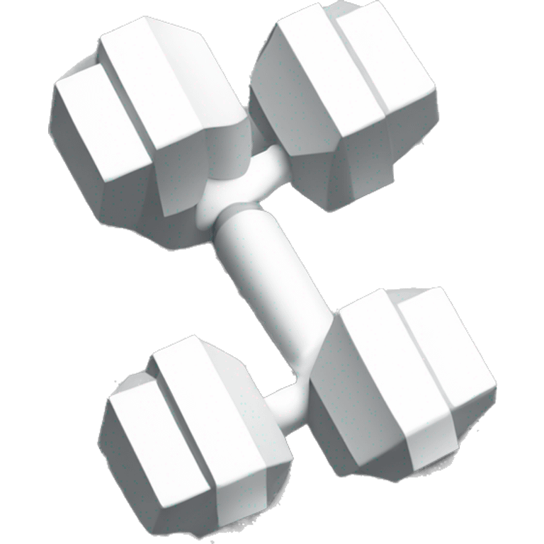 make an abstract design of a dumbell, all white  emoji