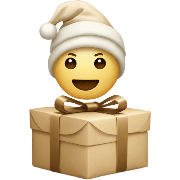 Weihnachtsgeschenk in beige emoji