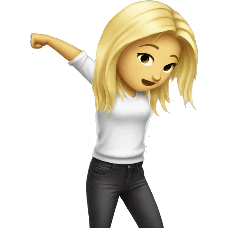 Blonde girl dabbing emoji