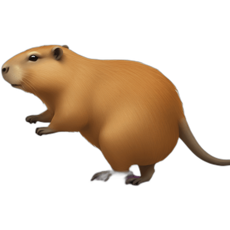 capybara riding a onewheel skateboard emoji