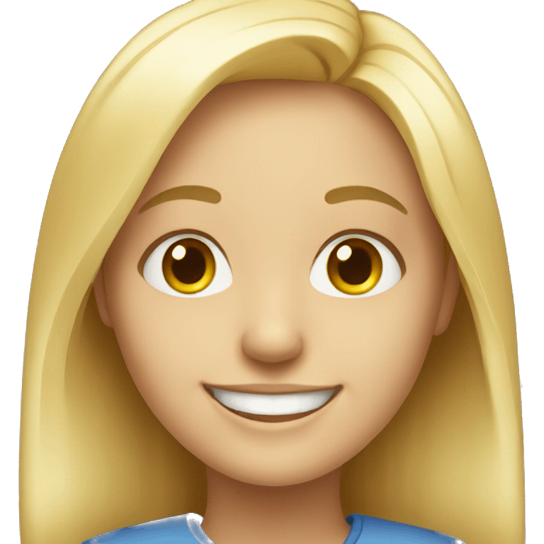 smiling blonde girl portrait emoji