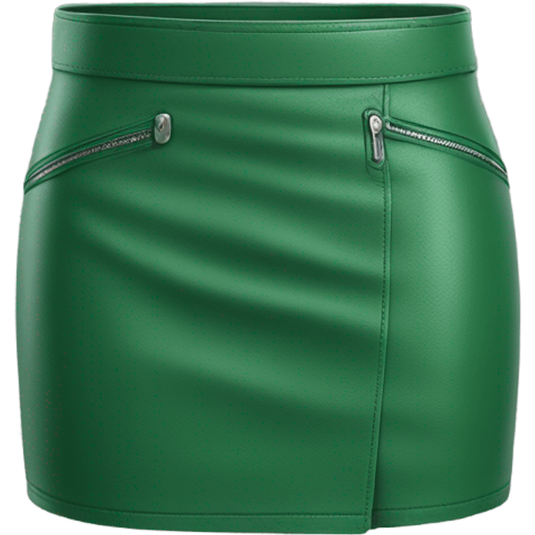 Green leather mini skirt isolated emoji