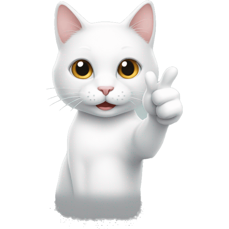 white cat thumb up emoji