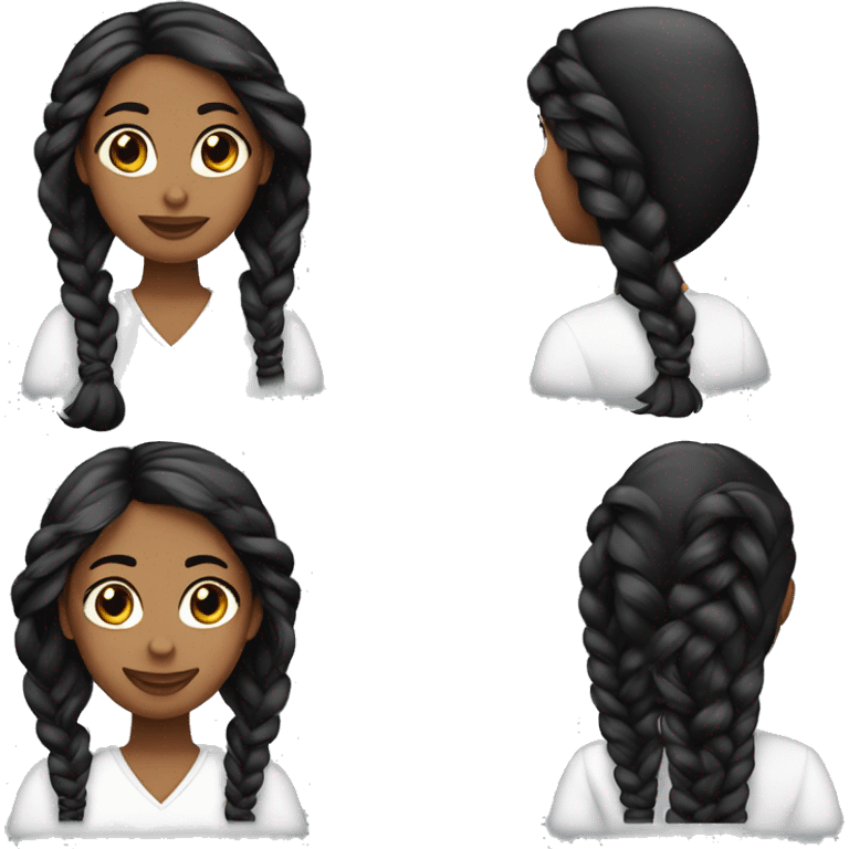 Mujer negra cabello largo con trenzas y maquillaje emoji