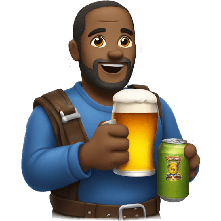 man with a broken toe holding a beer emoji