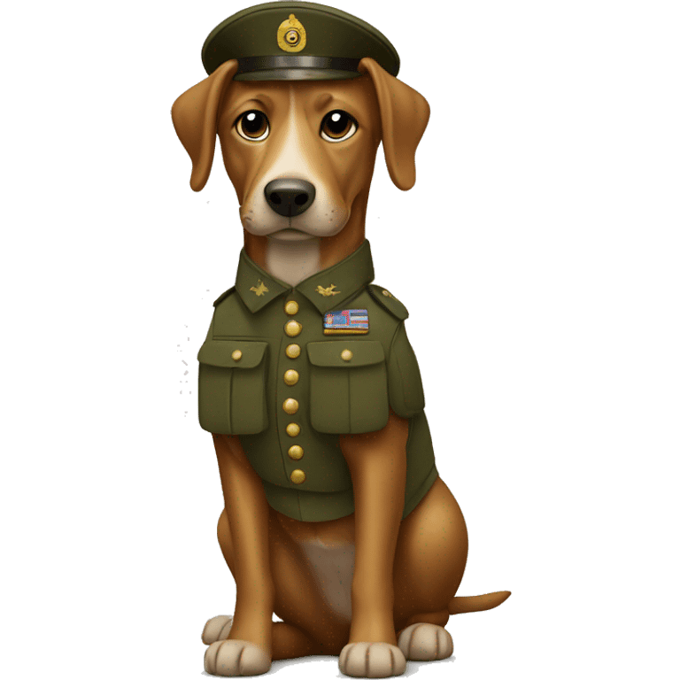 dog in a soldier uniform  emoji