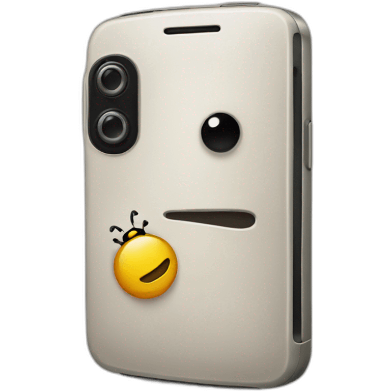 Smartphone with an bug emoji