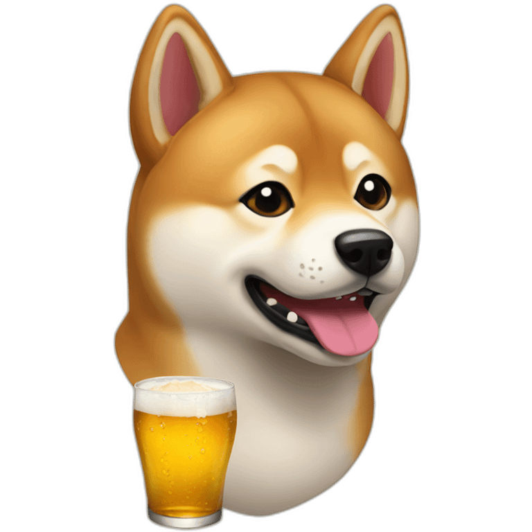 shiba inu drink beer emoji