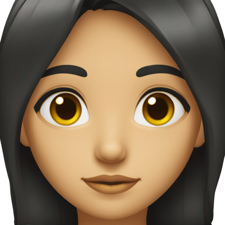 A girl with honey eyes and black hair emoji